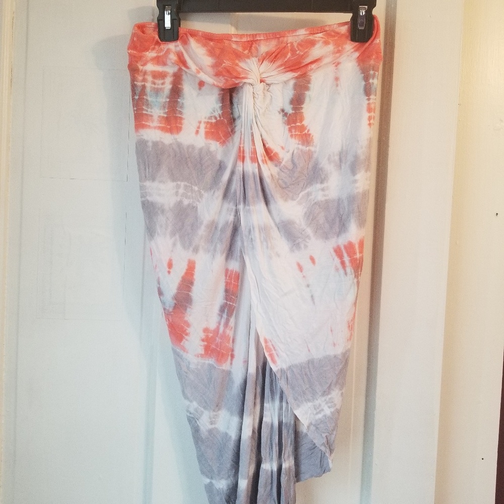 Tie dye high-low skirt
